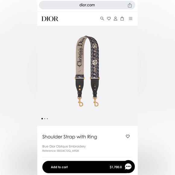 Christian Dior Oblique Shoulder Bag Strap With Ring - Picture 9 of 9